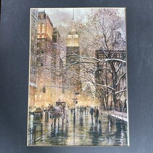 Empire State Building Vintage Print by Roustam Nour